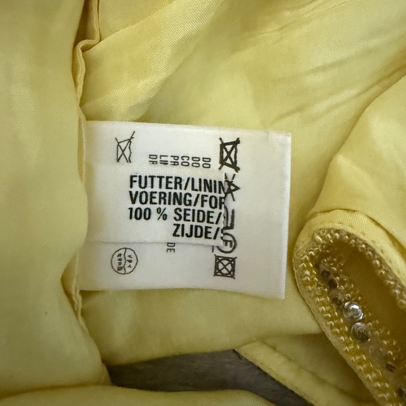 ESCADA Vintage Yellow Silk hand beaded Strappy Couture Top Size 38 - Picture 11 of 15